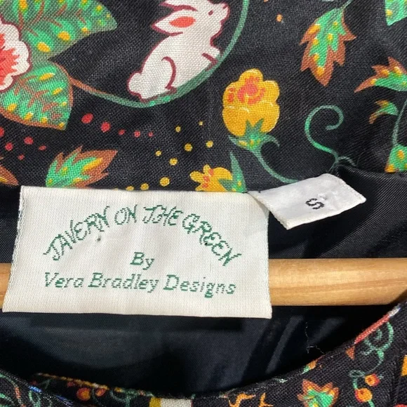 Vintage Vera Bradley Tavern On The Green Quilted 100% Cotton Whimsical Jacket S - Picture 5 of 9